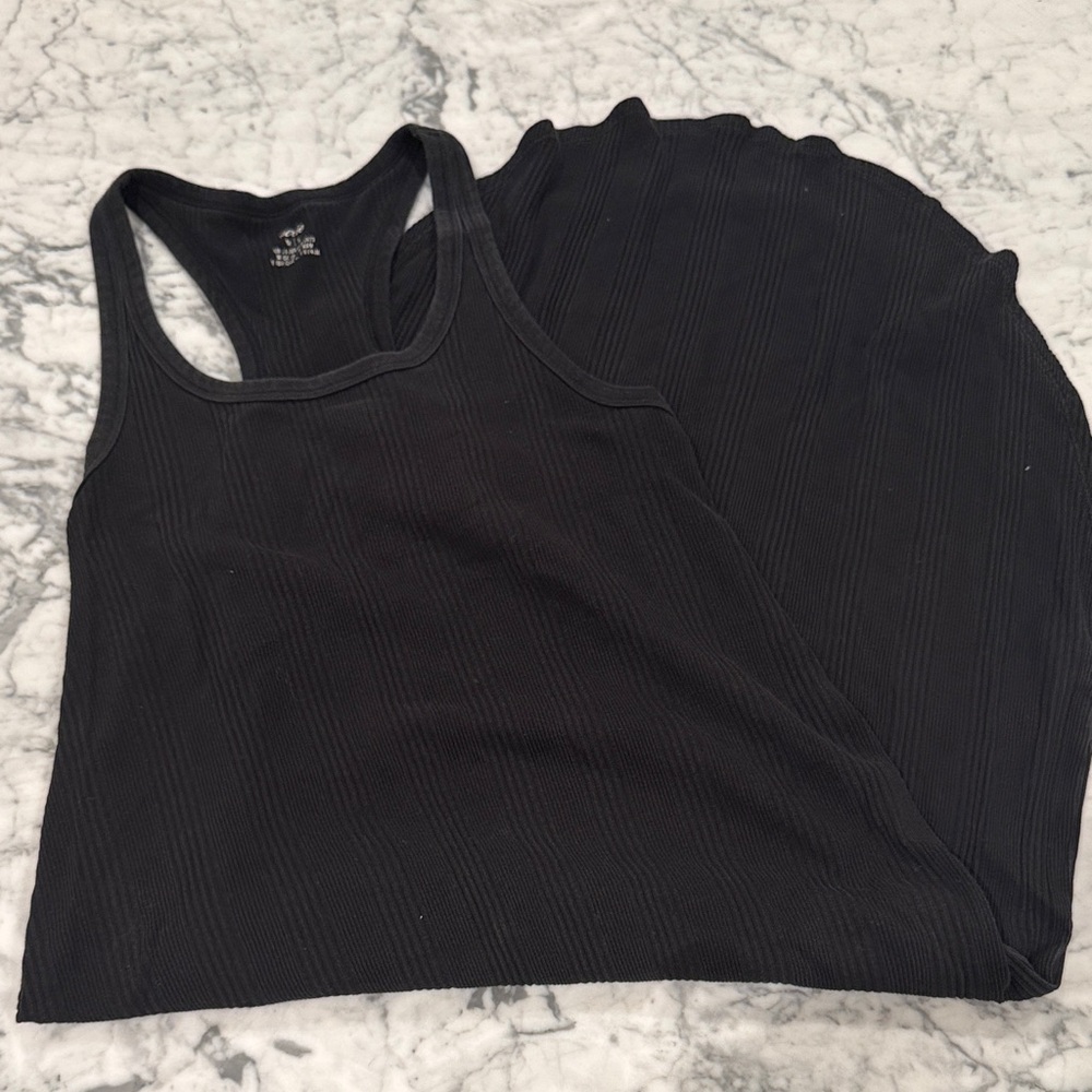 Aerie Black Ribbed Tank Top dress